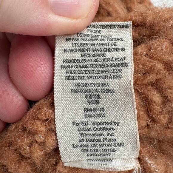 Free People Crop Oversized Boxy Turtleneck Sweater Womens Small Brown Clay - Picture 10 of 12